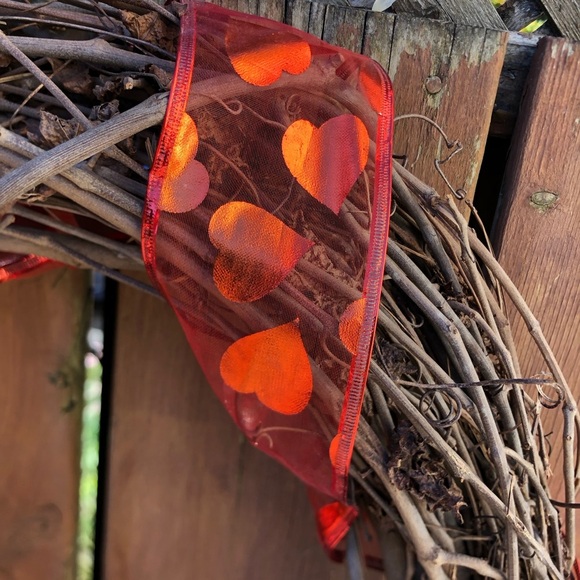 Handmade Grapevine Valentines Wreath - Picture 3 of 7